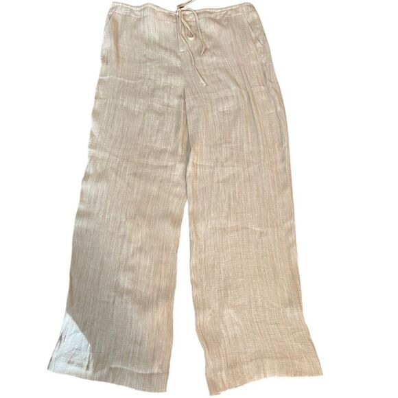 New Linen Blend Loose Lounge Pants, XL - Picture 1 of 9